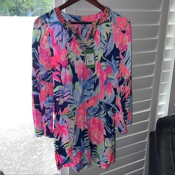 Lilly Pulitzer Arielle Romper Size Small NWT in high tide - Picture 3 of 9